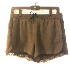Zara Basic - Olive Green Lace Trim Dressy Short S